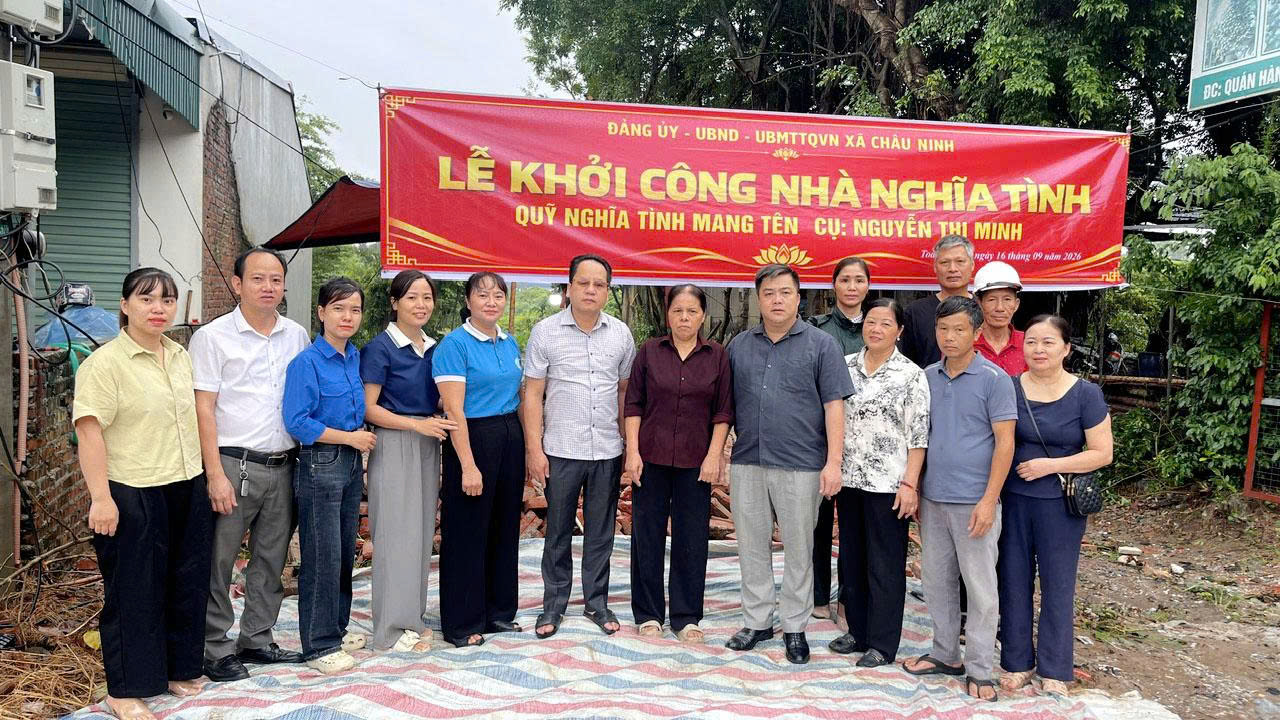 Xã Châu Ninh khởi công nhà nghĩa tình cho thân nhân người có công, hộ khó khăn về nhà ở