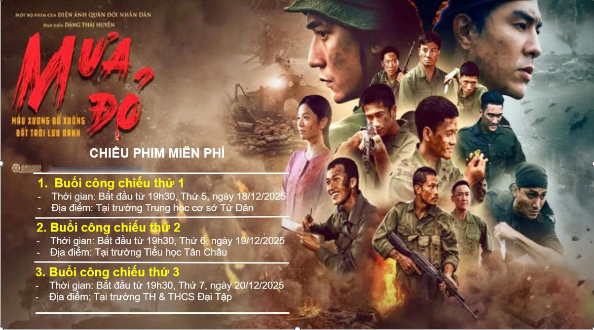 Châu Ninh tổ chức chiếu phim “Mưa đỏ” miễn phí phục vụ Nhân dân