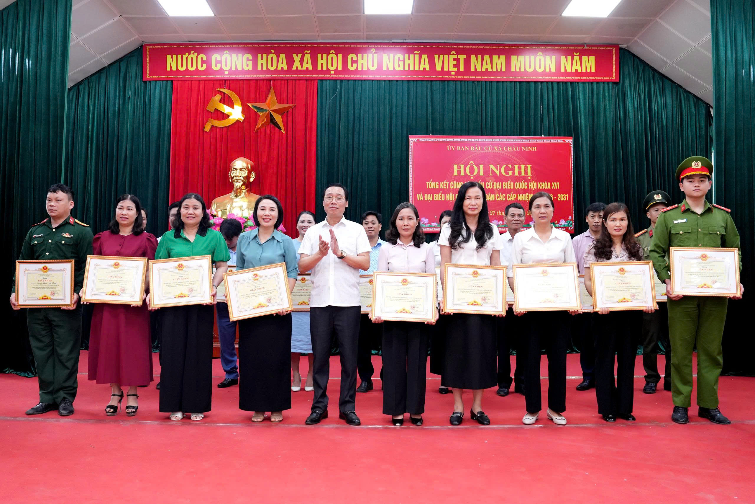 Xã Châu Ninh tổng kết công tác bầu cử và tuyển quân năm 2026