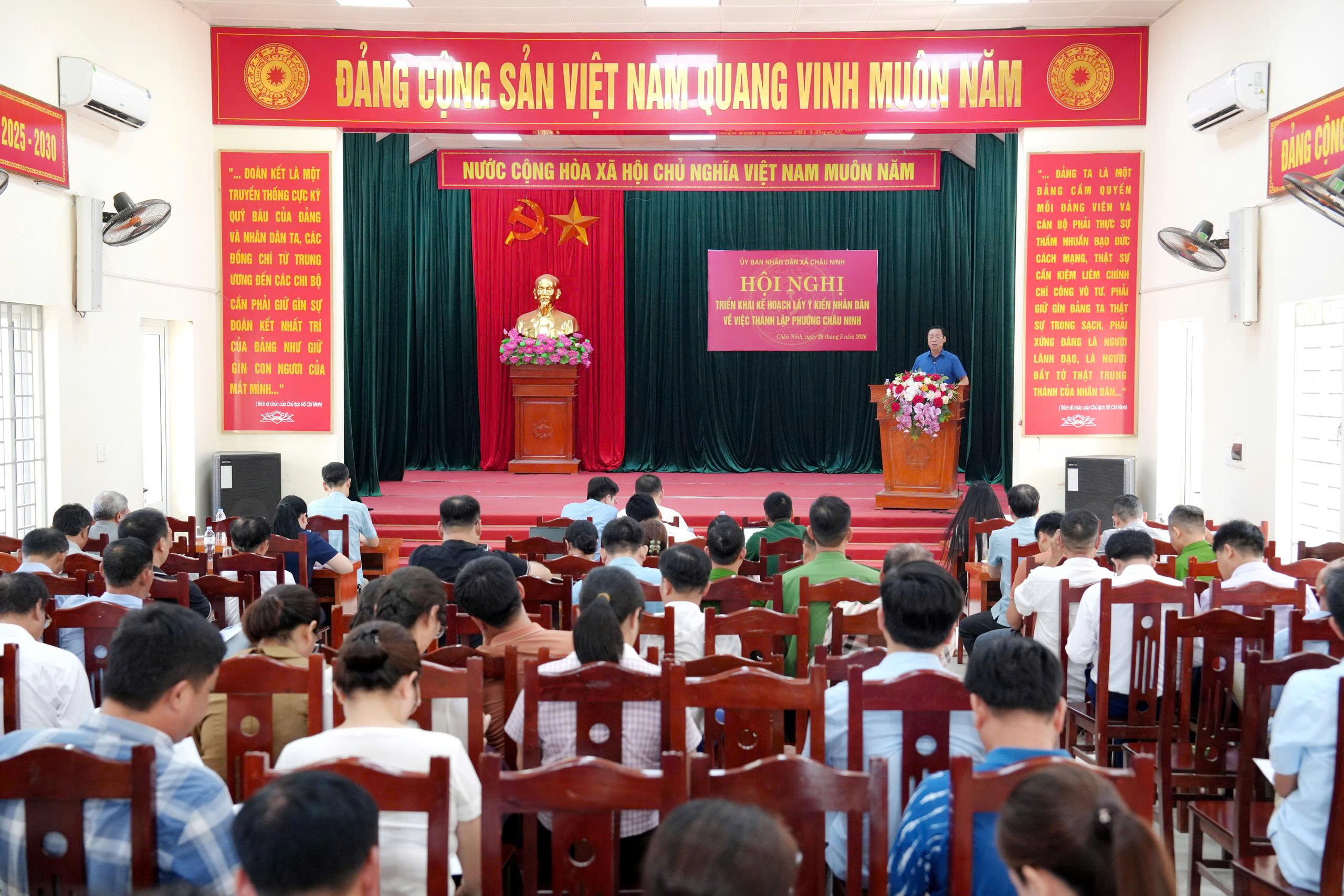 UBND xã Châu Ninh triển khai kế hoạch lấy ý kiến Nhân dân về thành lập Phường Châu Ninh